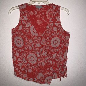 Lucky Brand Wrap Boho Pattern Print Blouse T Shirt Floral Small Sleeveless Small